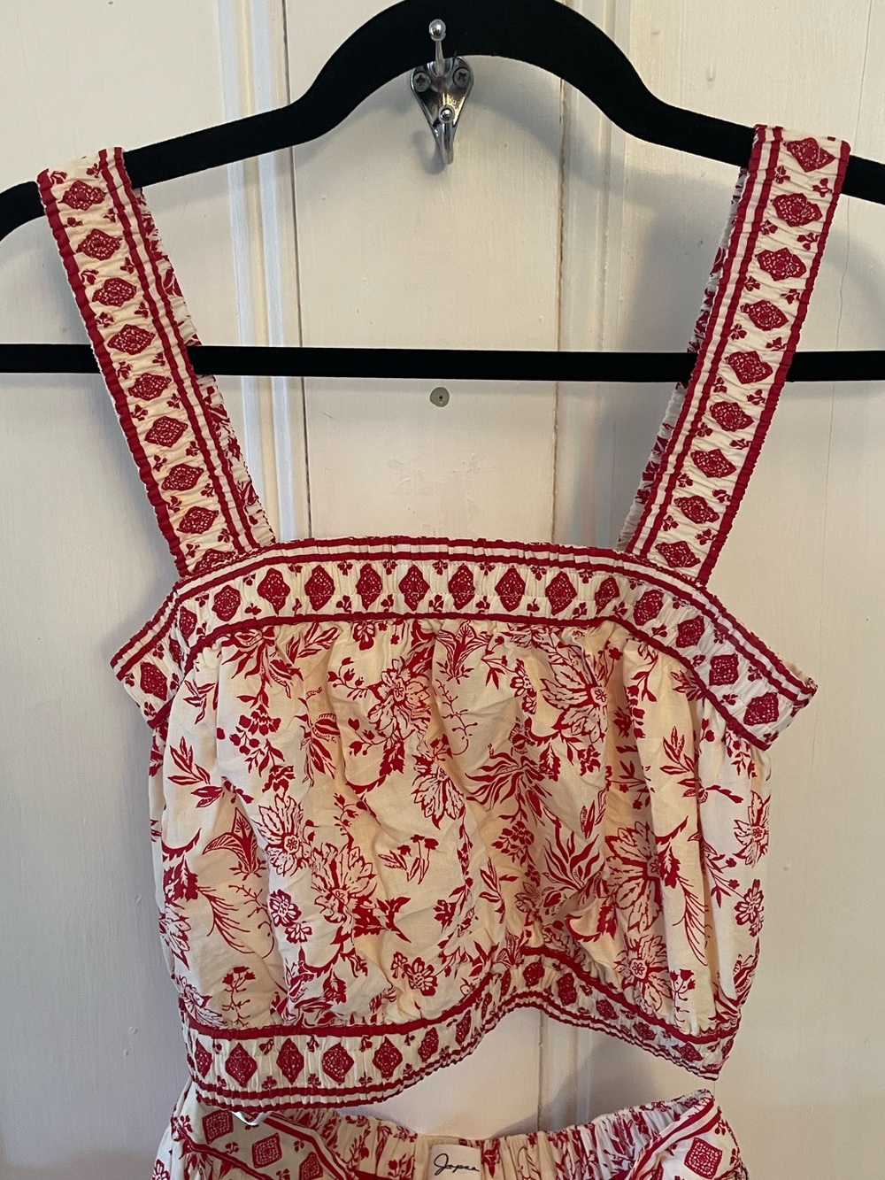 Red Floral Maxi Skirt - Two-Piece Set - Picture 2 of 5